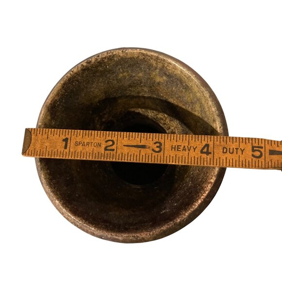 Raku Pottery Vase With Elemental Vibes Signed - Picture 8 of 8